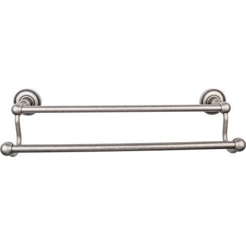 Edwardian Bath Towel Bar Double - Beaded Backplate