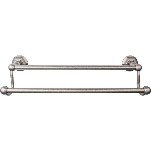 Edwardian Bath Towel Bar Double - Hex Backplate