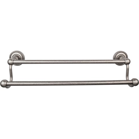 Edwardian Bath Towel Bar Double - Rope Backplate